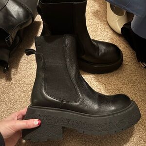 Black Leather Ankle Boots